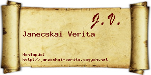 Janecskai Verita névjegykártya
